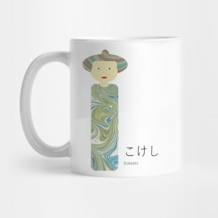 Marbled Kokeshi Doll Mug